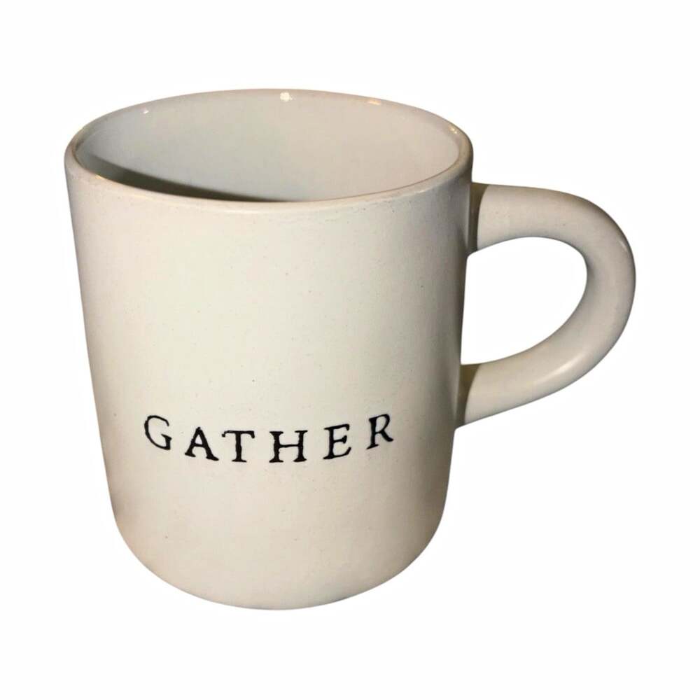 Hearth & Hand with Magnolia Gather White Stoneware Coffee Mug Microwave Safe